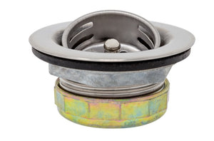 Basket Drain, Stainless Steel, 1½", with Crump Cup Strainer